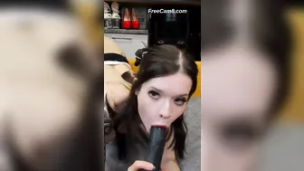 Testing Her Skills on a Black Dildo Toy