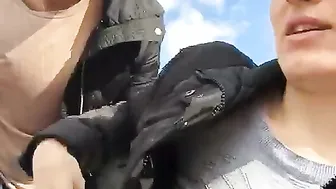 SEX-THREESOME Passionately jerking off her wet cunt