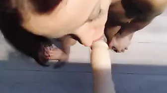 anayys at work shows panties