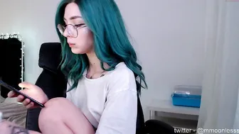 moonless pretty girl puts on beautiful boobs