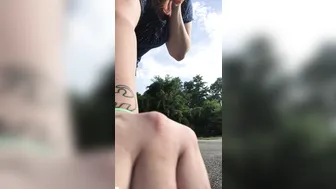 Queen brii QueenBrii  pisses in a busy parking lot