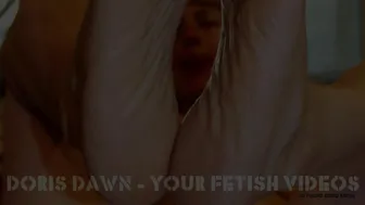 Doris Dawn Trying My New BodySuit In The Mirror. Pulling My Fishnets Down, I Play With Myself!