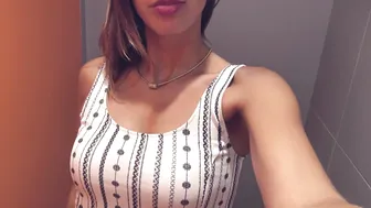 Sweet Bunny Masturbating And Cumming In A Public Bathroom