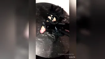 OnlyFans.com Evil Woman _19 09 19 7052141 Imagine this is your cock crushed by my wonderful black latex feet... 576x720