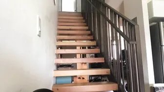 apriloneil stairway striptease self stimulation