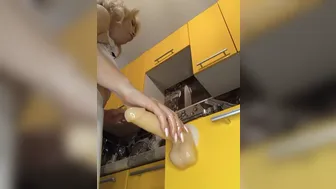 Angelochek042  Pretty chick fucks pussy with black dildo