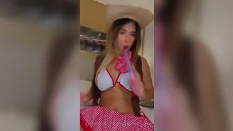 Michelle Rabbit Black-haired lady erotically undressed