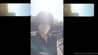 Jessie Lee aka tsjessielee onlyfans Hot slut caresses shaved pussy